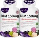 Kompleks DIM Wanita 150mg - Bioperine Estrogen Balancing Pills untuk Pelepasan Menopause & Hot Flashes Dukungan Hormonal Acne Supplemen - 60 Capsules - Dibuat di USA