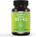 Zentastic Vitamin D3 K2, 5000IU & 200mcg, Vitamin D & Patented MK7 & MK4 untuk 3-in- 1 Dukung - Vegetarian, Non-GMO, 90 Caps