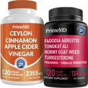 Cinnamon Ceylon (1pk) dan Fadogia Tongkat Ali (1pk) Persediaan Bundle - Mampu Vitamin untuk Jantung, Energi, Otot, Testosterone, & Imune Dukungan - Non-GMO, Vegan, Gluten- Bebas