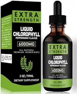 Klorophyll Liquid Drops for Clear Skin & Energy Boost - Imune Support Liquid Chlorophyll for Gut Health - Internal Deodoran - Antioksidant- 2 FL OZ