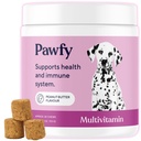 Pawfy Dog Multivitation 15 dalam 1: 124; Dog Vitamin for Skin & Coat - Support Overall Wellness Well4; Advanced Senior Dog Suplemen dari Occational Itching 124; Puppy Tasty Vadain C Chews - 30 Count