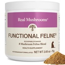 Jamur Real Tempelkan Bubuk Kucing - Serat Jamur Organik dengan Krill Antartika & Ashwagandha - Cat Vitamin untuk Kucing atau Kucing Tua - 2.65 Oz Functional Fine Formula