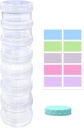 7 Hari Kasus Pill Organizer Stackable Persediaan Mingguan Vitamin Pil Pemasok Holder Transparent Large Clear dengan Extra Lid