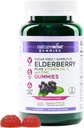 NaturreWise Sambucus Elderberry Gummies - Sugar-Free - Daily Ammune Suplemen untuk Anak-anak dan Dewasa *, dengan Vitamin C, D3, Zinc - Vegan, Gluten Free, Non-GMO - 90 Count [Suppply Day]