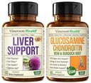 Liver Cleanse Detoks & Repair Suplemen Thistle Milk & Vegan Glucosamin Chondroitin MSM Joint Suppplemen