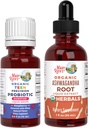 MaryRuth Organics Precision Probiotic Drops for Teens (Raspberry) & Ashwagandha Drops 12.4; USDA Organik 124; Vitamin for Gut Health, Relaxation, & Overall Wellness 124; Vegan, Non-GMO, Gluten Free