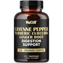 Cayenne Pepper Tambahan dengan Turmeric Curcumin Root, Ginger Root, Ceylon Cinnamon Bark & More - Imune System, Gabungan Kesehatan & Digetical Health Support - 210 Kapsul