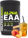NutraBio EAAA - All- Day Amino Acids for Muscle Growth and Hydration - Estile Amino Acids with Nootropics & Adaptogen- Full Spectrum EA BCAA Quoder - 30 Servings - Peach Tea