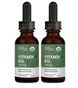 USDA Organic Vitamin B12 2000mcg Sublingual Liquid Suquid Suquid Suquid Suffid Su2- Pack) - Vegan Methylcobalamin Drops for Natural Energy, Keep Metabolisme, and Immune System Support - 1 Fl Oz