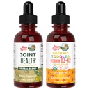 MaryRuth Organics Liquid Kesehatan Gabungan & Vitamin D3 + K2 Drops untuk Toddlers 124; USDA Projek Organik & Clean Label Verifikasi GNU 124; Vitamin for Calcium, Joints, dan Bone Support 124; Vegan, Non-GMO, Gluten Free
