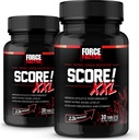 FORCE FACTOR Score! XXL, 2- Pack, Nitric Oxide Booster Supplement for Men with L- Citrulline, Black Maca, & Tribulus to Impreve Athletic Performance, Increase Stamina, & Dukung Blood Flow, 60 tablet