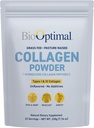 BioOptimal Collagen Peptides Powder - Grass- Fed, Pasture- Raised Hydrolyized Protein untuk Skin, Hair, & Nails - Non-GMO, Zero Sugar Daily Suplemen untuk Pria & Women (22 Servis)