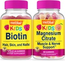 WellYeah Biotin Kids + Magnesium Citrat Kids, Gummies Bundle - Great Tasting, Vitamin Suplemen, Gluten Free, GMO Free, Chewable Gummy