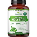 Zazzee USDA Organik Basil Suci 10: 1 Ekstrak, 6000 mg Kekuatan, 120 Vegan Capsules, konsentrasi dan standardisasi 10X Tulsi Ekstrak, Acid Ursolic, 100% Sertifikasi Organik, Non-GMO