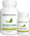 BiOptimizers - P3-OM dan MassZymes Bundle - Premium Digetical Enzymes dan Propoles for Women and Men - Doctor- Formulate (120 MassZymes Capsules, 60 P3- OM Capsules)