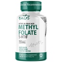Nutri 5-MTHF L Methylfolat 15MG - 4 Bulan Supply, 120 Vegan Tablet - Metholated Folor Suplemen - Fungsi Kognitif, Kesehatan Hati, Dukungan Prenatal - 3 Diuji Partai - NSF Sertifikasi Fasilitas