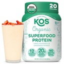 Kors Vegan Protein Powder, Unflashored & Unsweetened - Low Carb Pea Protein Blend, Organic Superfood Rich di Vitamin & Minamins - Keto, Soy, Dairy Free - Meal Replacement for Women & Men