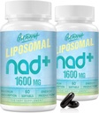 1600 MG Lipomal NAD + Supplement, NAD + Boosting Superior Absorpsi, Vitamin B3 for Aging Defense, Longevity, Energy, Repair, Non- GMO, 120 Softgels