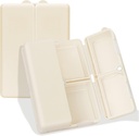 FYY Daily Pill Organizer, 7 Comparts Portable Case [Folding Design] Travel Pill Box for Purse Pocket to Hold Vitamin, Cod Liver Oil, Suplemen dan Medication- White