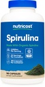 Spirulina Nutresses 3.000mg, 180 Capsules untuk 30 Pelayan - CCOF Disahkan Dibuat dengan Spirulina Organik, Gluten Bebas, Vegetarian