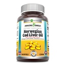 Amazing Omega Norwegia Cod Liver Oil 1250 Mg Softgels Sufflems Suplemen 124; Omega-3, EPA, DHA, Vitamin A, Vitamin D & Vitamin E (Orange 124; 60 Count)