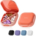Kasus Pill Kecil, Kotak Pil, Kontainer Pill Travel, Portabel, Kasus Pill Pocket untuk Purse, Mini Pill Organizer for Medicine, Cute 5 Colors (Merah)