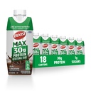 BOST MAX Protein Shakes Siap untuk Minum - 30g High Protein Shake - Chocolate 124; minuman nutrational untuk Mendukung Pemulihan Otot Setelah Latihan, 26 Vitamin & Minemins, 1g Sugar, 11 fli oz (Paket 18)