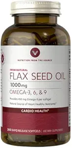 Vitamin World Flax Seed Oil 1000mg Menyediakan 450 mg Omega 3 per softgel 240 Rapid Lepaskan softgels
