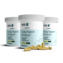 resbiotic resB Lung Dukung Probiotic Suplement - Lung Health Suplement for Smokers, Gut Health, Imune Adport, Respirate Care, Holy Basil, Turmeric, Clinical Tricly - 180 Capsules (3 Botol)