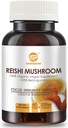 Reishi Mushroom Capsules, Advanic Advanced Superfood Suplement dengan Bubuk Jamur Reishi 450mg, Reishi Shells Broken Spores 270mg, Reishi Mushroom Extract 180mg untuk Umur-panjang, Kesehatan Abadi