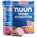 Nuun Sport Electrolite Tablet dengan Magnesium, Kalsium, Potasium, Chloride & Sodium, Gluten Free & Vegan, Citrus Fruit, 8 Pack (80 Servings Total)