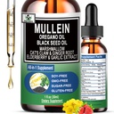 16- in 1 Mullein Drops Organic Mullein untuk Lungs 124; Mulein Ekstraksi Leaf w / Oil dari Oregano dengan Minyak Benih Hitam 126; Non-GMO & Gluten Free Respiratory Health Drops 124; Mullein Cleanse for Smokers