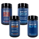 Sheer Ultimate Stack - DHEA Tambahan untuk Pria DHEA 100mg & Nitric Oxide Suplemen & Sheer Shred & Sheer Alpha