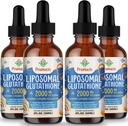2000MG Lipomal Glutathione Liquid, 98% Absorpsi, Aktif Formulir L- Glutathione Suplemen, Vegan Friendly, Powerful Antioksidant Complex for Immune System, Aging Detox, 8 FL.OZ