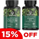 PlantFusion Vegan Kalsium & D3 Bundle - Premium Plant Based Calcium 1000mg dan D3 2000IU Suplemen untuk Pembangunan Tulang, Density, dan Kekuatan & Imune Dukungan