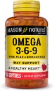 Mason Natural Omega 3-6-9 dengan Fish, Flaxseed, & Borage Oil, 60 Softgels