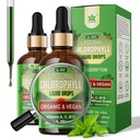 Chlorofil Chlorofil Drops Lipomal for Women & Men, 6 in-1 Greens Superfood Vegan Chlorofil w / Spirulina, Wheat Grass, Vitamin C B12 A untuk Deodoran Internal *, Energi, Digestice, 2Pals / 4 Fl Oz