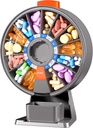 Zoksi Large Pill Organizer, Kotak Pil Harian selama 7 atau 14 Hari, Wall-Mountable Pill Dispenser Hold for Medicine, Vitamin atau Suplemen Kasus Pil Mingguan dengan Easy Press Button (Grey)