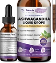 Totaria Liposal Ashwagandha Liquid Drops (7% Withanolides) w / Soursop Bitters, L-Theanine, Magnesium, Shilajit, Maksimal Absorpsi, Natural Energy, Cortisol Kesehatan Perempuan & Men, Non-GMO, 2 Fl Oz