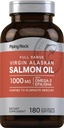 Piping Rock Wild Alaska Salmon Oil ikan 124; 10000mg 124; 180 Softgels 124; Suplemen untuk Manusia 124; Omegaga-3, EPA, dan DHA 124; Non-GMO dan Gluten Bebas