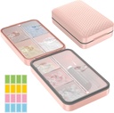 Restree Weekly Pill Organizer, Moicic Magnetic Provicept Pill Case, Large Capacity Travel Box with Inner Clear Lid for Vitamin, Suplemen, and Daily Mediacts 8 Comment (Pink)