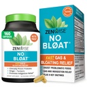 Zenwise Health Health No Bloat Digetical Enzymes for Gut Health, Gas & Bloating Relief - Multi Enzymes Dispable Suplemen dengan Progories, Ginger, Turmeric Dandelion & Lactase - Pria & Perempuan - 160 Count
