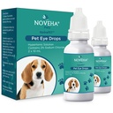 NOVEHA HydraPet ™ Pink Eye Drops for Dogs & Cats 14; Lubricating Artificial Tears with 2% Sodium Chloride, Relieves Corneal Edema & Pets Dry Eye Syndrome, Irroted Animal Eyes - 10mL (Paket 2)