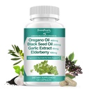 Capsules Oil Organic Oregano - 11- 1 Blend with Black Seed Oil, Elderberry, Garlic, Olive Leaf- Magnesium & Black Pepper for Absorpsi - Imune, Respiratory & Digeaty - Vegan, Non-GMO, 120 Ct