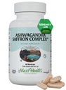 Aswagandha Suplemen Kompleks dengan Saffron - 600mg Ashwagandha Capsules & 30mg Saffron Extract for Stress Relief, Mood & Calm - Kosher, 60 Capsules