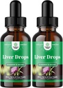 Liver Dukung Cetakan Thistle Milk - Herbal Milk Thistle Liquid Blend dengan Astragalus Root for Liver Detox Cleanse & Repair - Cleanse Detox Drops dengan Shiitake Maitake & Cordyceps (2 Pack)