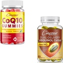 Ubiquinol CoQ10 600 MG 60 Softgels Bundle dengan CoQ10 Gummies 400 MG 60 Count