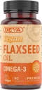 Deva Vegan Vitamin Flax Seed Oil, 500 MG, Vegan, 90 Vcap (4 pack)