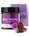 HERBAMAM Milk Thistle Suplemen - 1500mg Milk Thistle Seed Gummies for Liver Cleanse - Vegan, Non-GMO Liver Dukungan dengan Silybum Marianum - 60 Pectin- berbasis Bluebered Chews