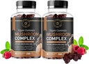 Mushroom Gummies 12.4; 10 Mushroom Supplemen 124; 2 pack: 124; Turkey Tail, Chaga, Reishi, Cordyceps & Lions Mane Organic Mushroom Extracts, Nootropic Brain Booster untuk Fokus, Memori, Clarity, Energy 124; 120ct